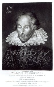 Retrato de William Shakespeare (1564-1616), gravado por Robert Dunkarton (1744-1817), publicado por S. Woodburn, 1811 de English School